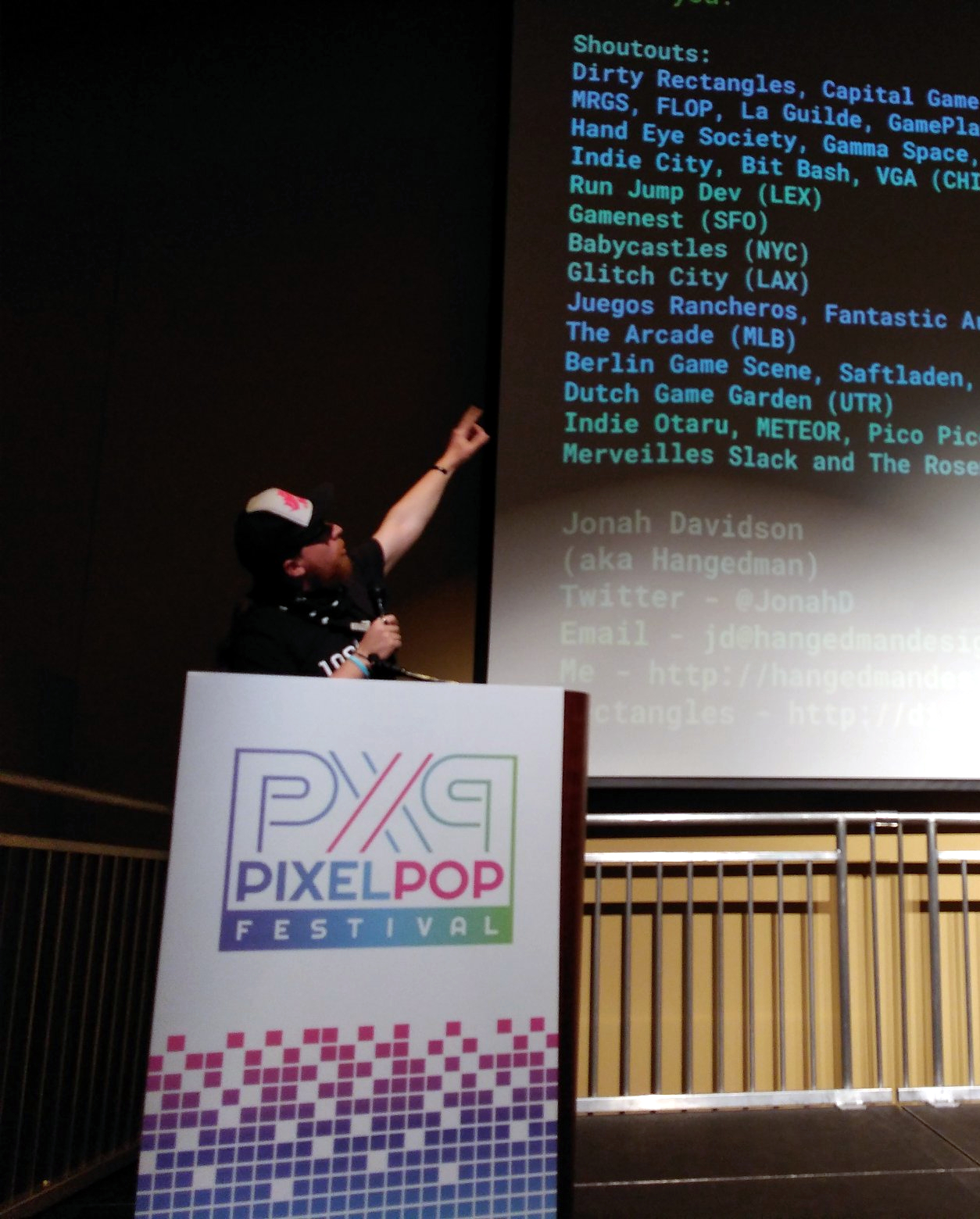 Giving the talk at Pixelpop 2018